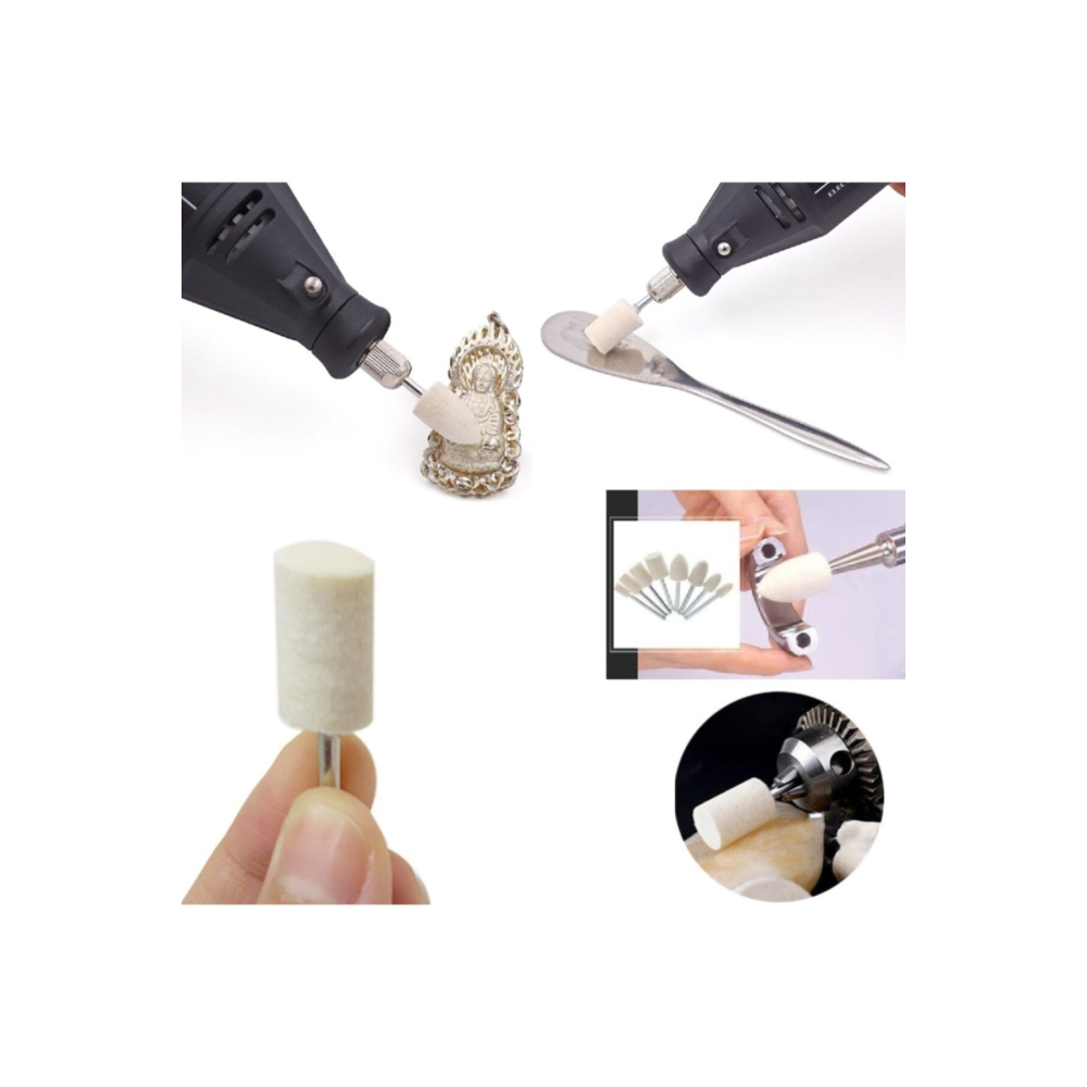 Dremel Proxxon Uyumlu 12 Parça Parlatma Cilalama Için Mini Polisaj Yün Keçe Seti