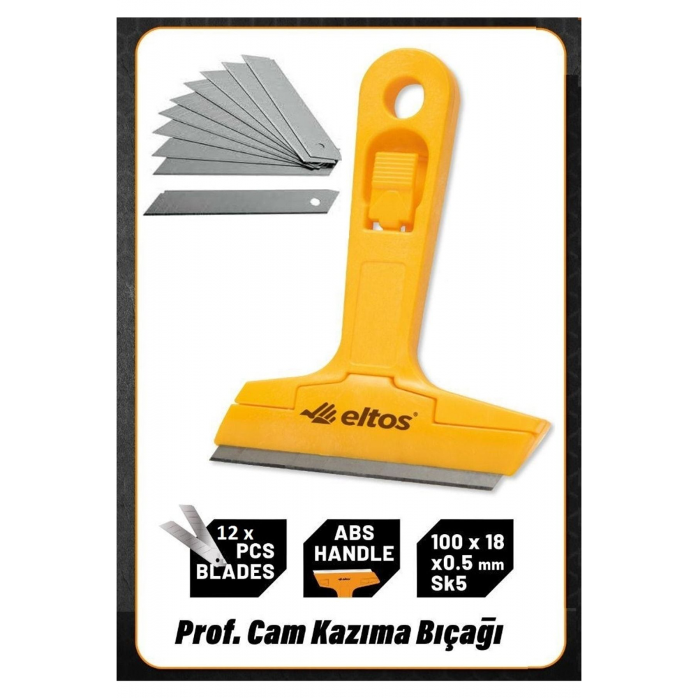 Cam Ocak Kazıma Bıçak Seti 100mm Kalıntı Temizleme Sıyırma Aleti Profesyonel 12 Adet Yedekli