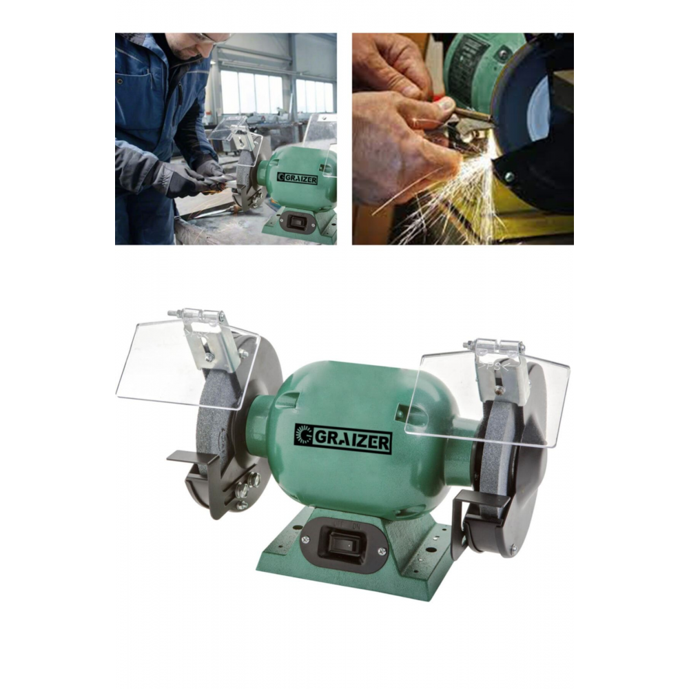 Alman Turbo-3000 Çark Motoru Zimpara Balta Bıçak Bileme Makinesi Tas Motoru Taslama 200 Mm