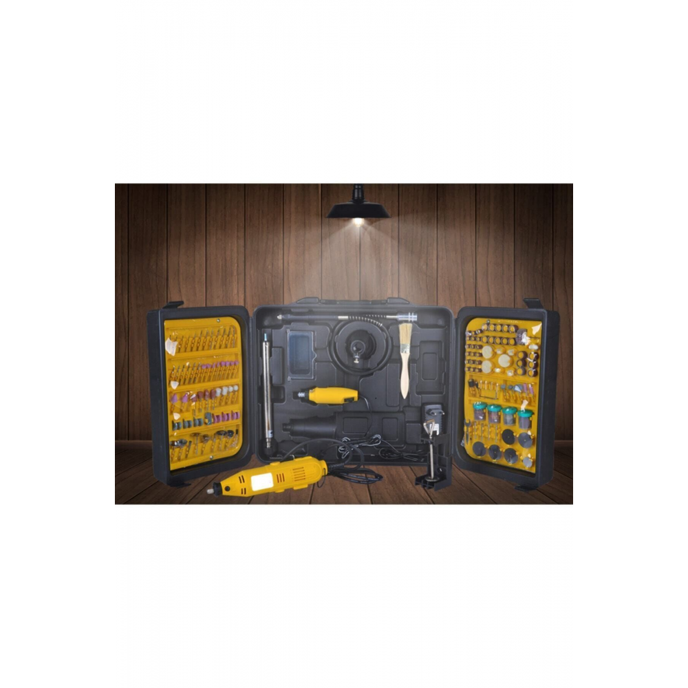 Alman Style 405 Parça Devir Ayarlı Gravür Oyma Makinesi Dremel Taşlama Zımpara Seti 450w