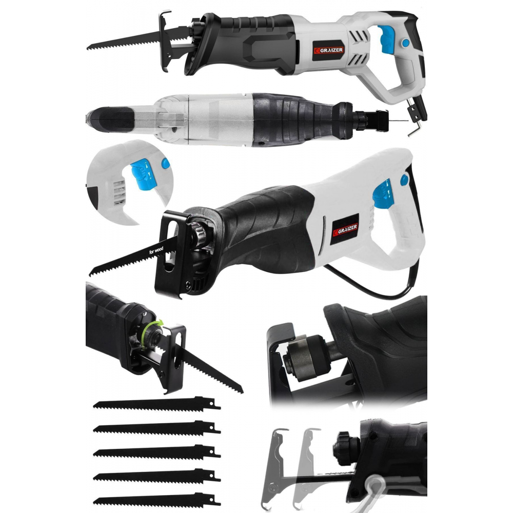 Alman 9000 Xdrive 6 Kademe Devir Ayarli Bakir Sargili Kemik Kesme Tilki Kuyruğu Testere Makinesi