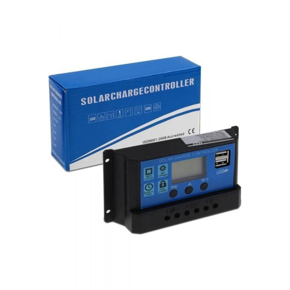 1. Kalite 30a Güneş Solar Paneli Akü Şarj Kontrol Cihazı 12v-24v Akü Şarj Regülatör Pwm