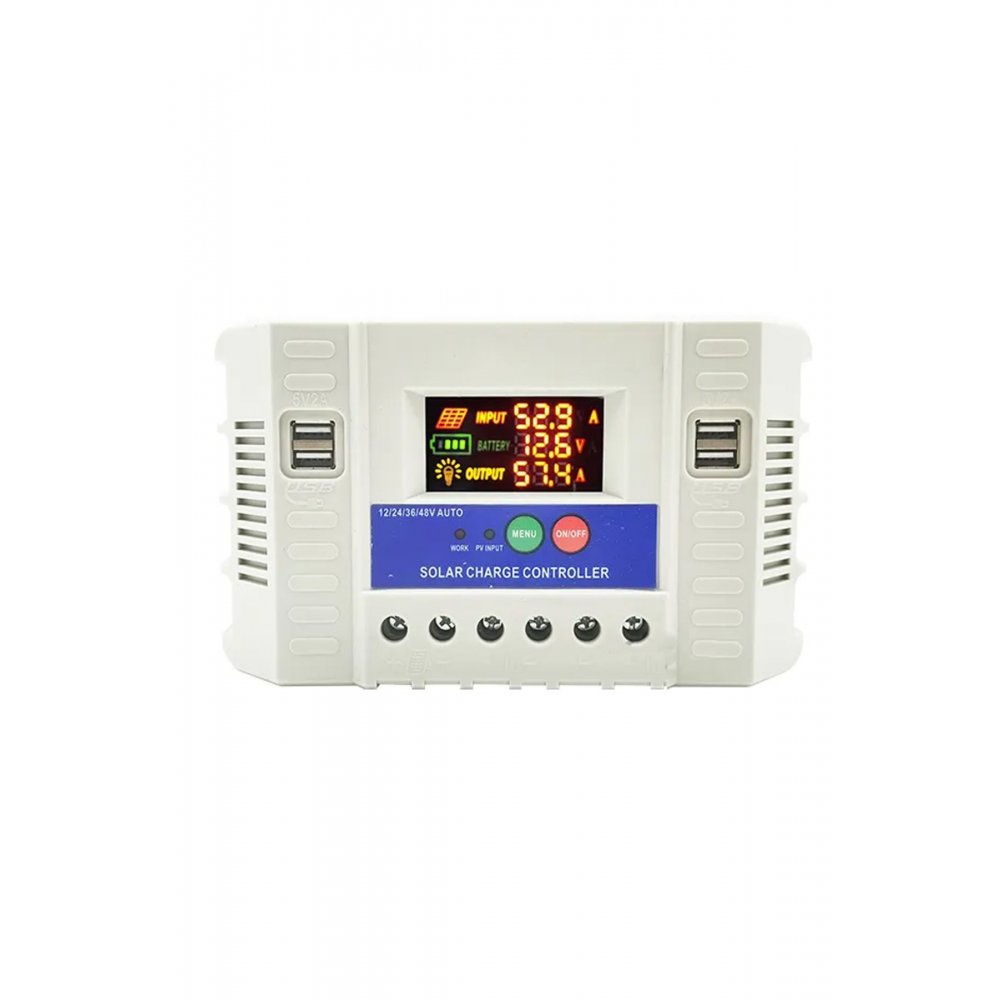 PM-50A 12V-24V-36V-48V 50 AMPER 4 USBLİ DİJİTAL OTOMATİK SOLAR ŞARJ REGÜLATÖRÜ