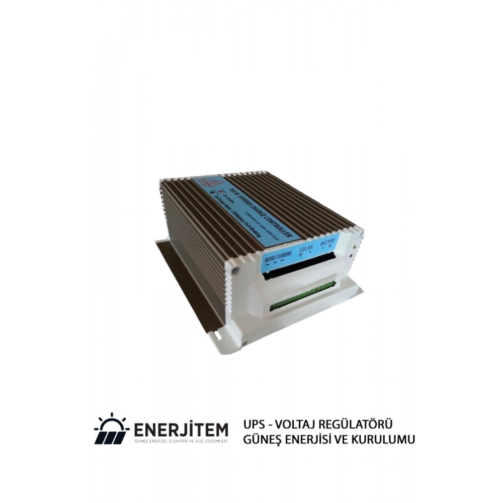 Set E-500 Rüzgar Türbini +Hibrit Şarj Kontrol Cihazı + Direk Seti ENERJİTEM