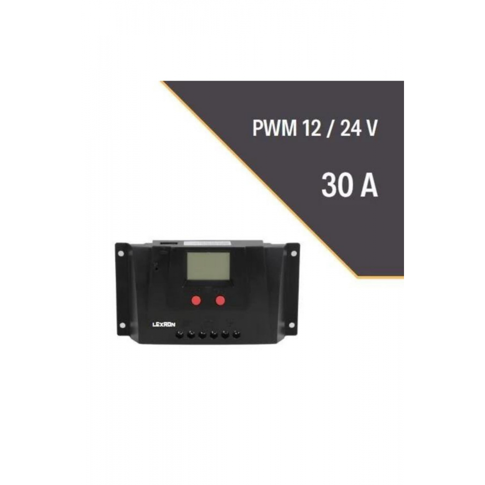 30 Ah Amper Solar Şarj Regülatörü Dijital 12/24 Volt