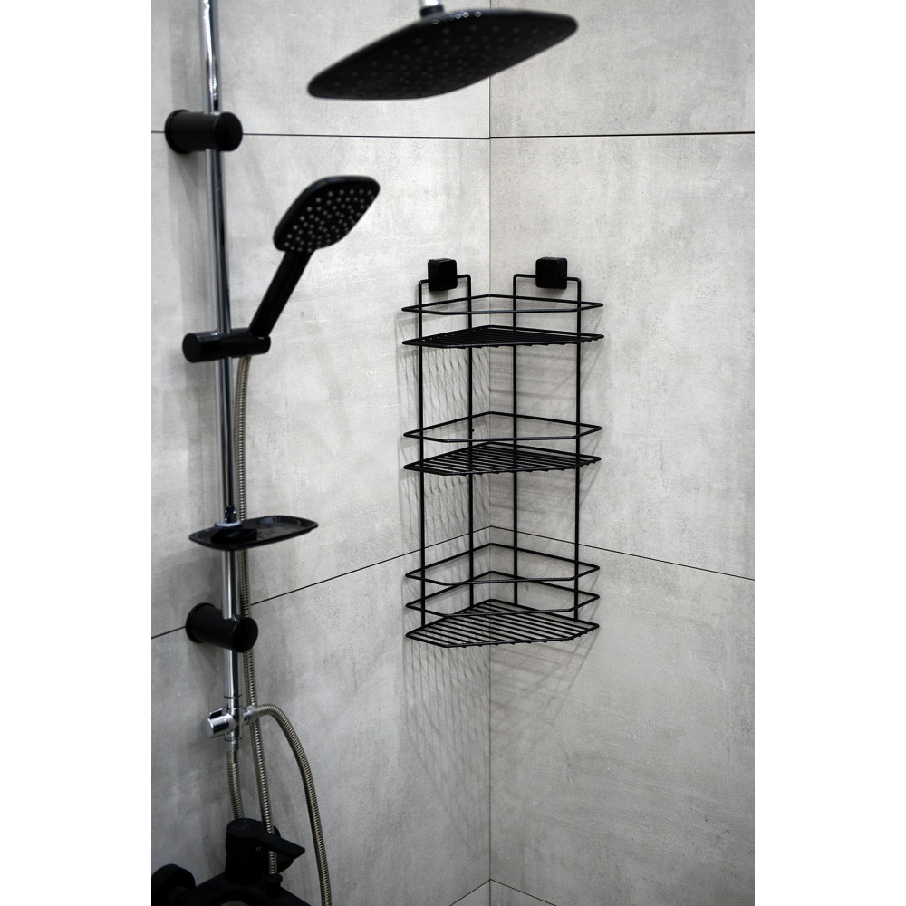 Ömür Boyu Paslanmaz Yapışkanlı Banyo Köşeliği, Şampuanlık Üçlü, Delmeye Son, Matkap Vida Yok