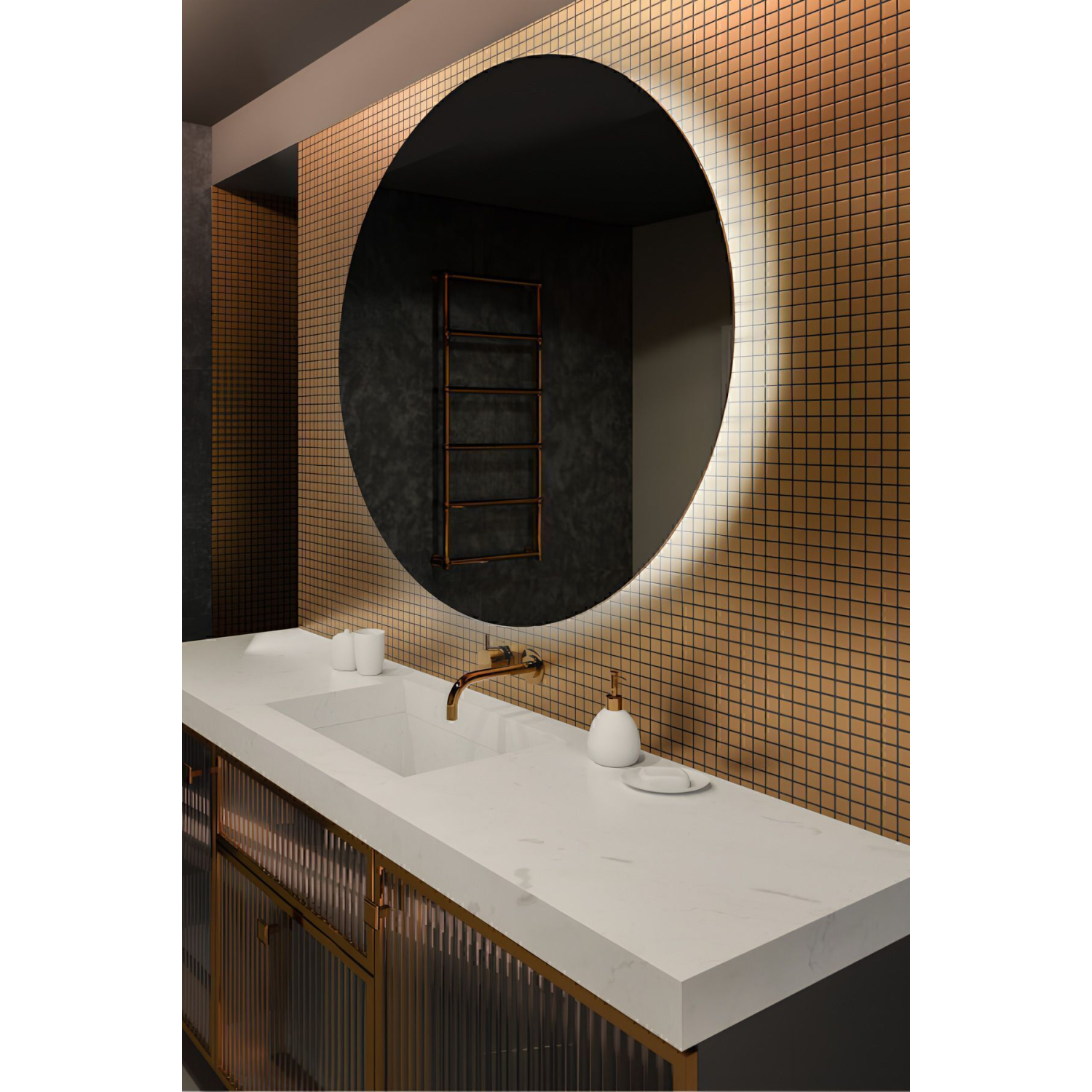 60cm Gün Işığı Ledli/banyo Aynası/makyaj Aynası/yuvarlak Ayna