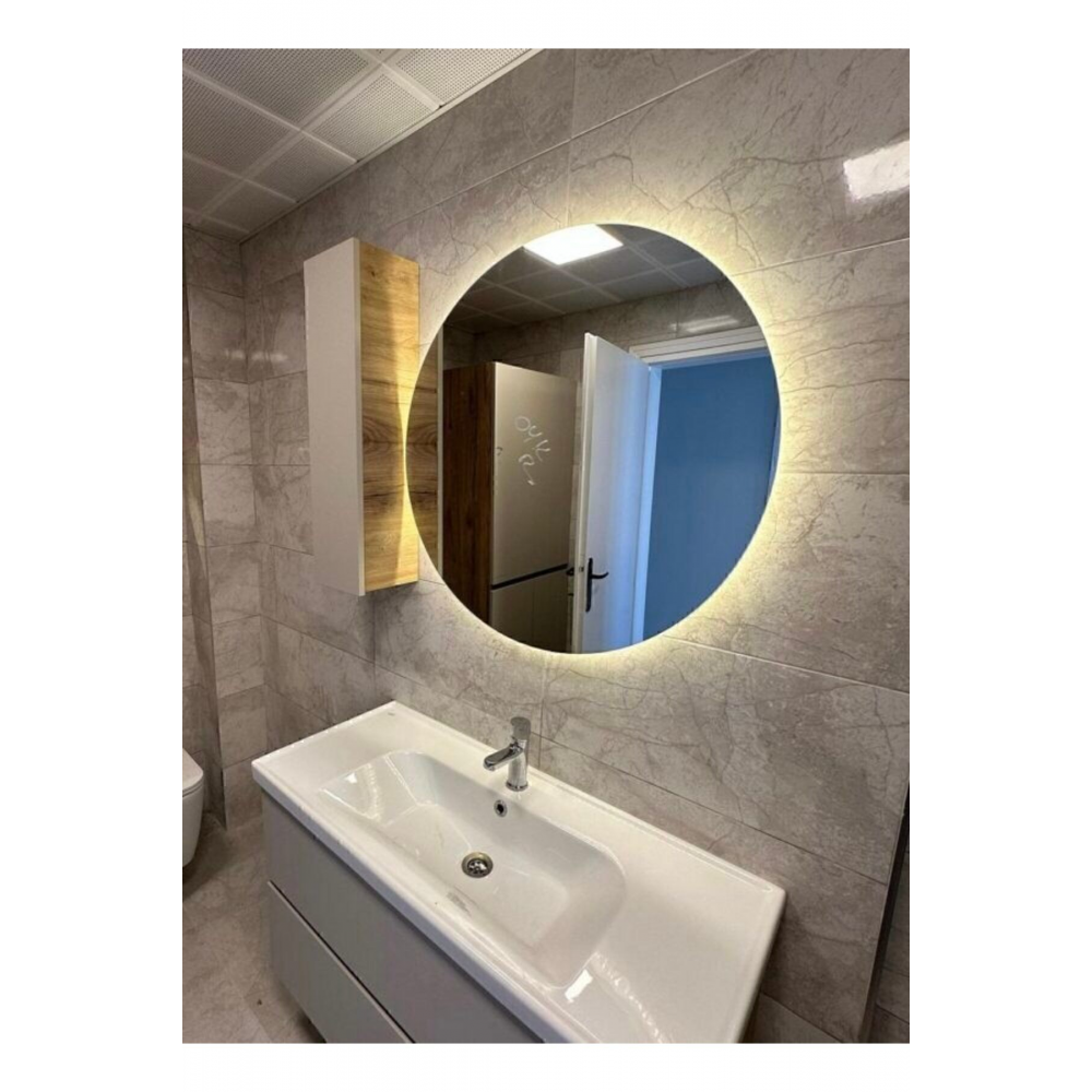60cm Gün Işığı Ledli/banyo Aynası/makyaj Aynası/yuvarlak Ayna