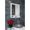 Safir Banyo Aynası, Dresuar,60x45 Beyaz Raflı Banyo Aynası