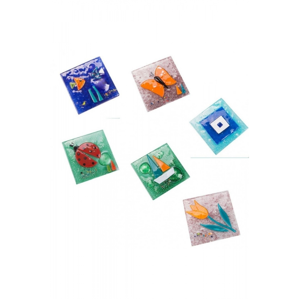 Dekoratif Cam Gider Kapağı, Gider Süsü, 10x10 Cm Banyo Süsü Balkon Süsü