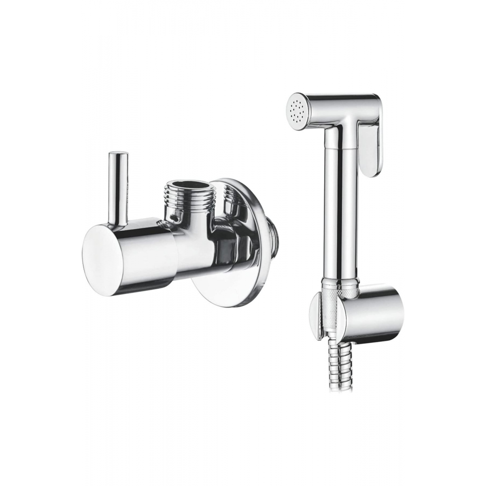 Spiralli Taharet El Duşu Ve Musluk Seti Tuvalet Wc Duş Spreyi Shattaf Taharetmatik ( % 100 Pirinç )