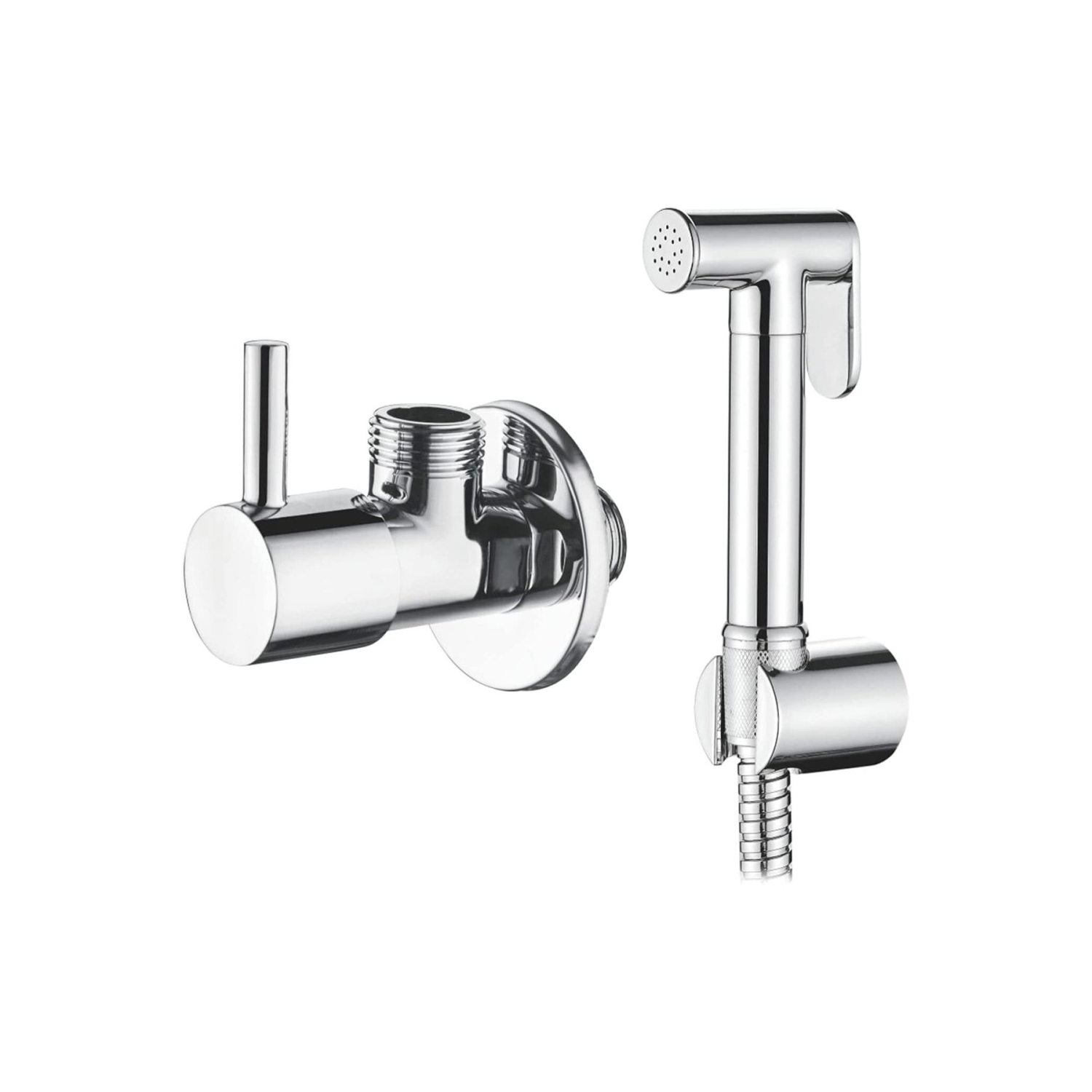 Spiralli Taharet El Duşu Ve Musluk Seti Tuvalet Wc Duş Spreyi Shattaf Taharetmatik ( % 100 Pirinç )