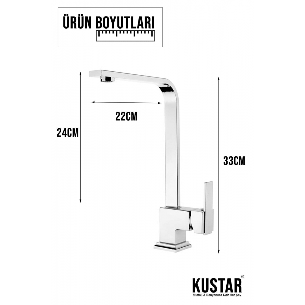 Kiev Kare Model Aç Kapa Mutfak Eviye Bataryası 5 Yıl Garantili