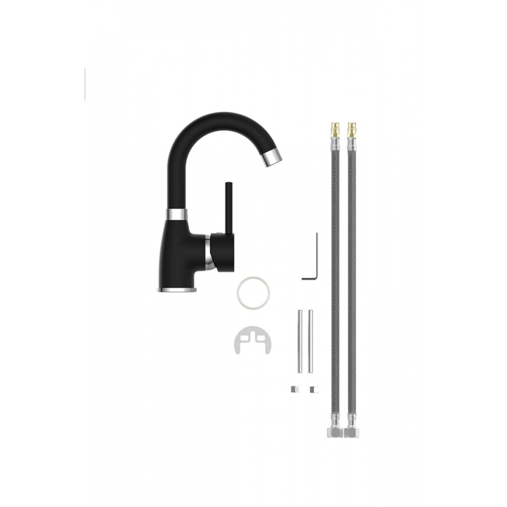 Mat Siyah Lavabo Bataryası