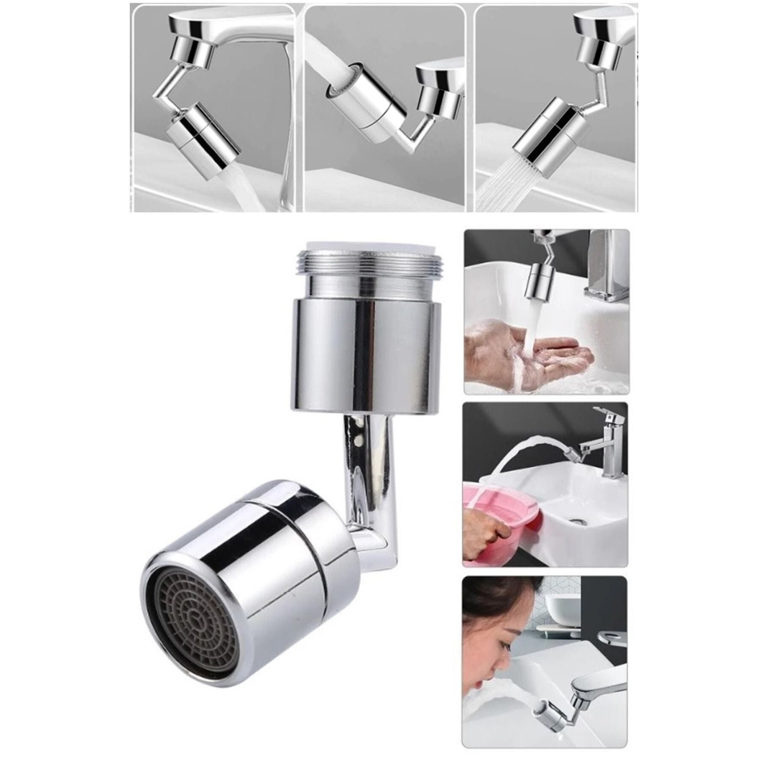 720 Derece Dönebilen 4 Filtreli Musluk Başlığı Evrensel Fonksiyonlu Tasarruflu Mutfak Lavabo Başlığı