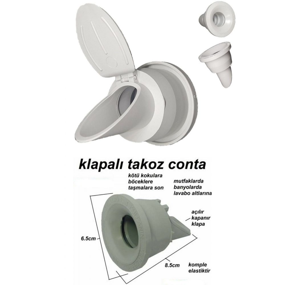 Lavabo Koku Q90 Giderici Çek Valfli Lavabo Gider Adaptör Conta Koku Önleyici Pratik Montaj