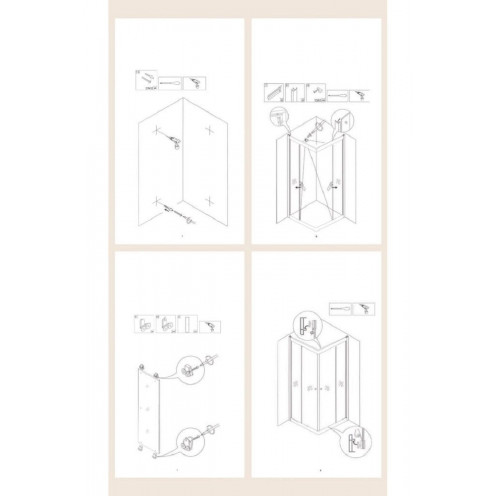 Duşakabin Kare Siyah Kumlama Box Desen Cam