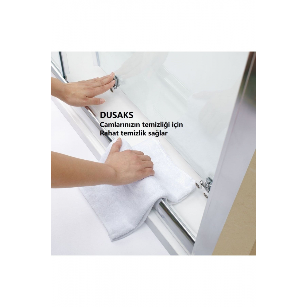 Duşakabin Siyah Çizgili Kumlamalı 5 Mm Temperli Cam Yükseklik H190