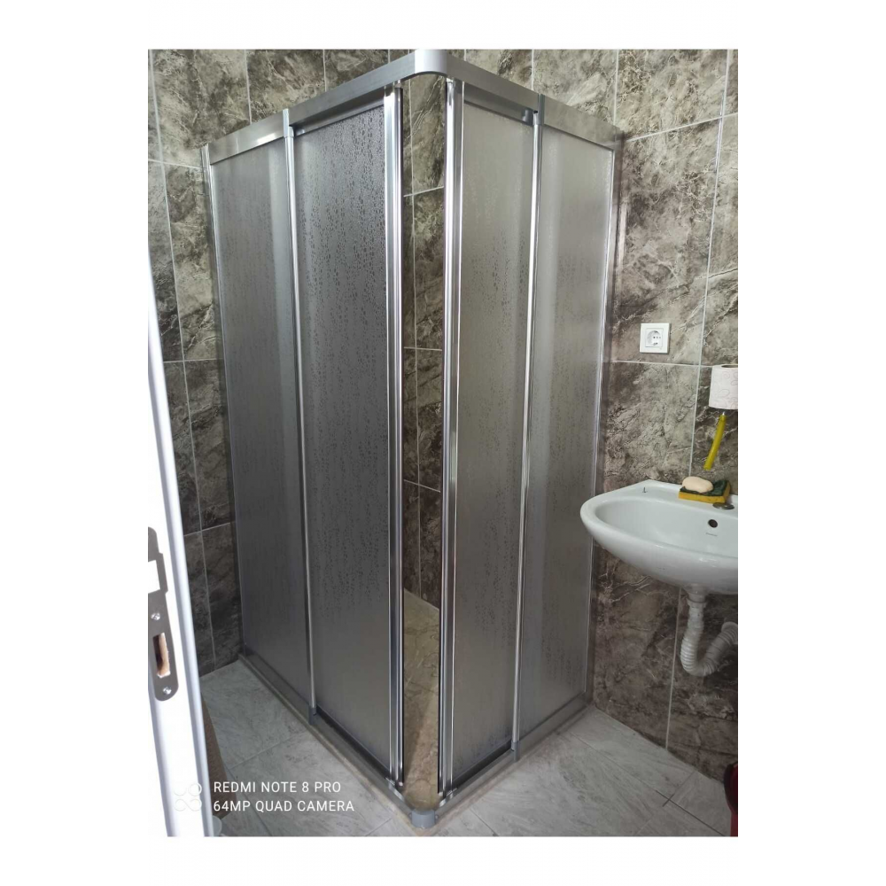 Parlak Paslanmaz Profil Damla Mika Duşakabin