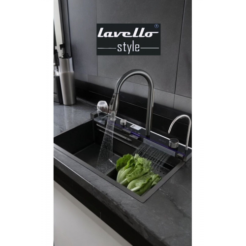 2024 Ultra Teknolojik/akıllı Evye Dijital Göstergeli, Çift Bataryalı, Şelaleli Evye Seti