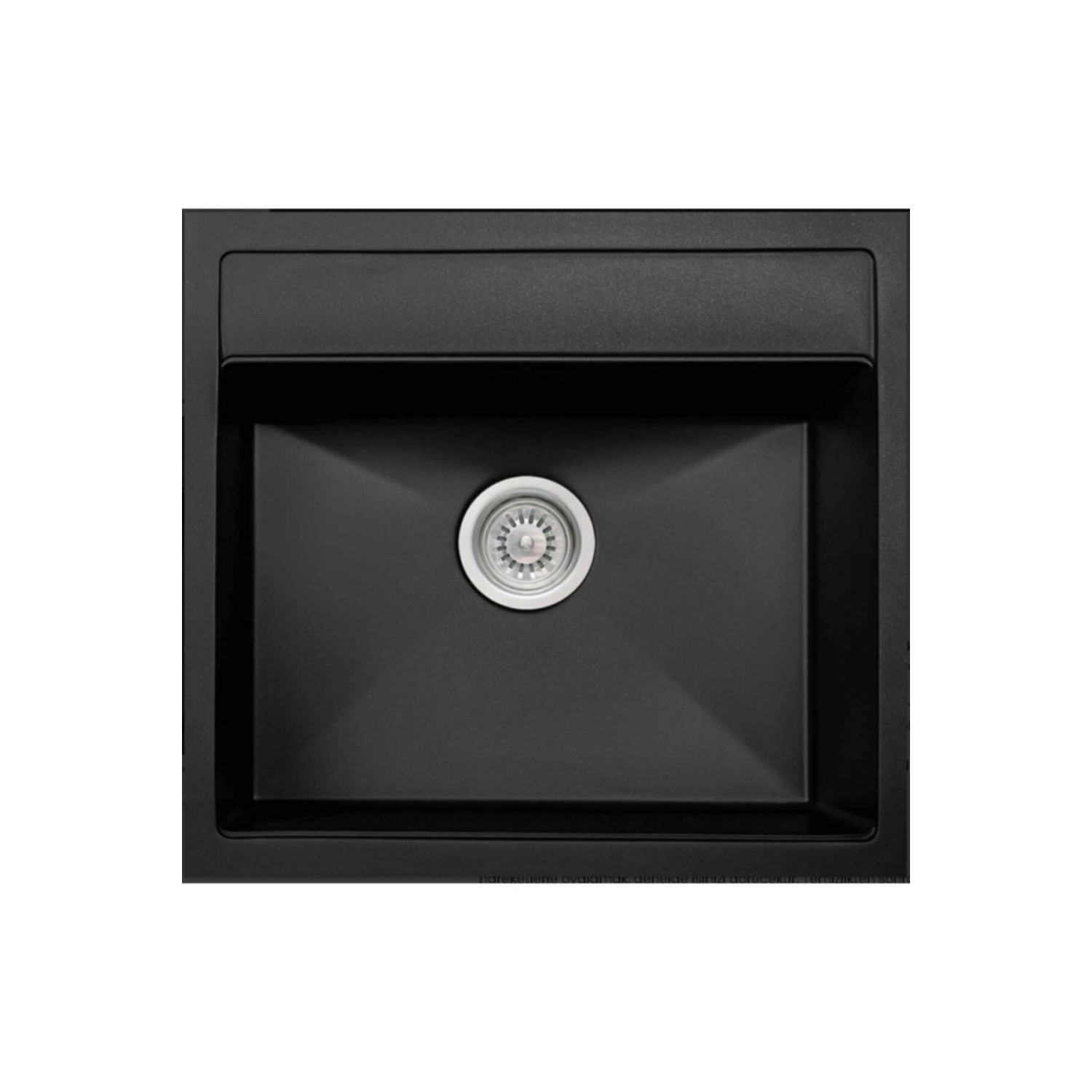 Granit Evye Siyah Tek Gözlü Mutfak Evyesi 55 X 50 Cm