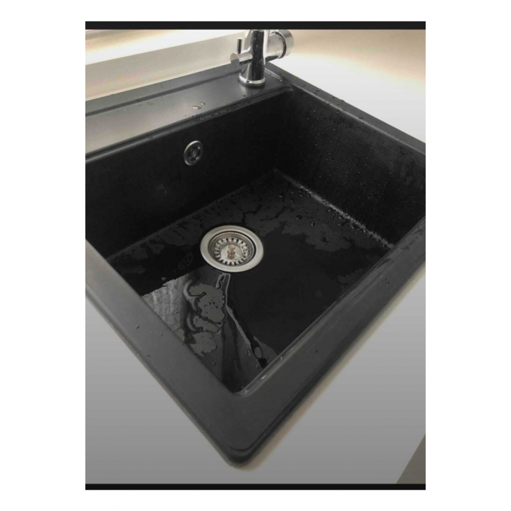 Granit Evye Siyah Tek Gözlü Mutfak Evyesi 55 X 50 Cm