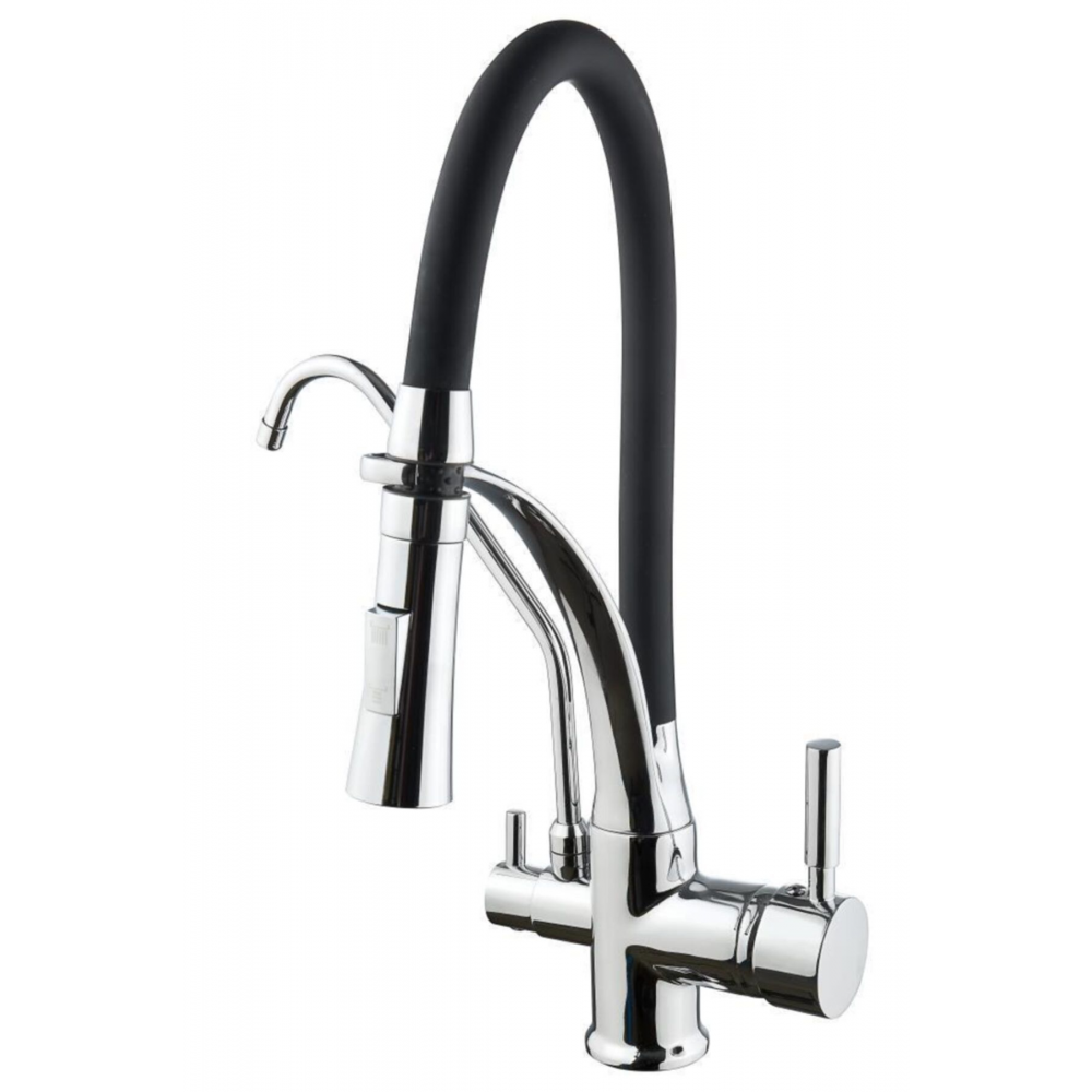 Madrid Su Arıtma 3 Çıkışlı Süper Siyah Mutfak Evye Bataryası