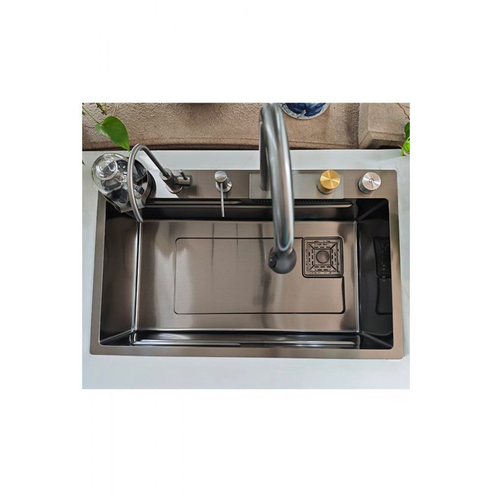 Teknolojik Mutfak Eviye Seti Arıtma Musluğu,Deterjanlık,Kesme Tahtası, SUS304 Paslanmaz Çelik