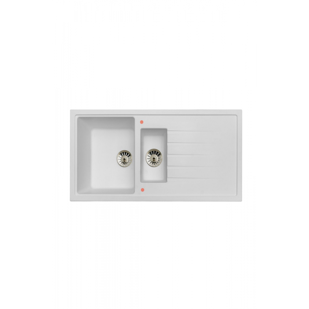 Vinox Beyaz 1,5 Göz Granit Eviye 50x100 Cm Vx-002