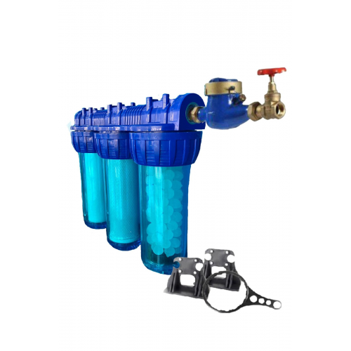 10 Inc Silifoz Filtreli Kireç Ve Klor Önleyici 3lü Daire Ve Bina Girişi Su Arıtma Cihazı
