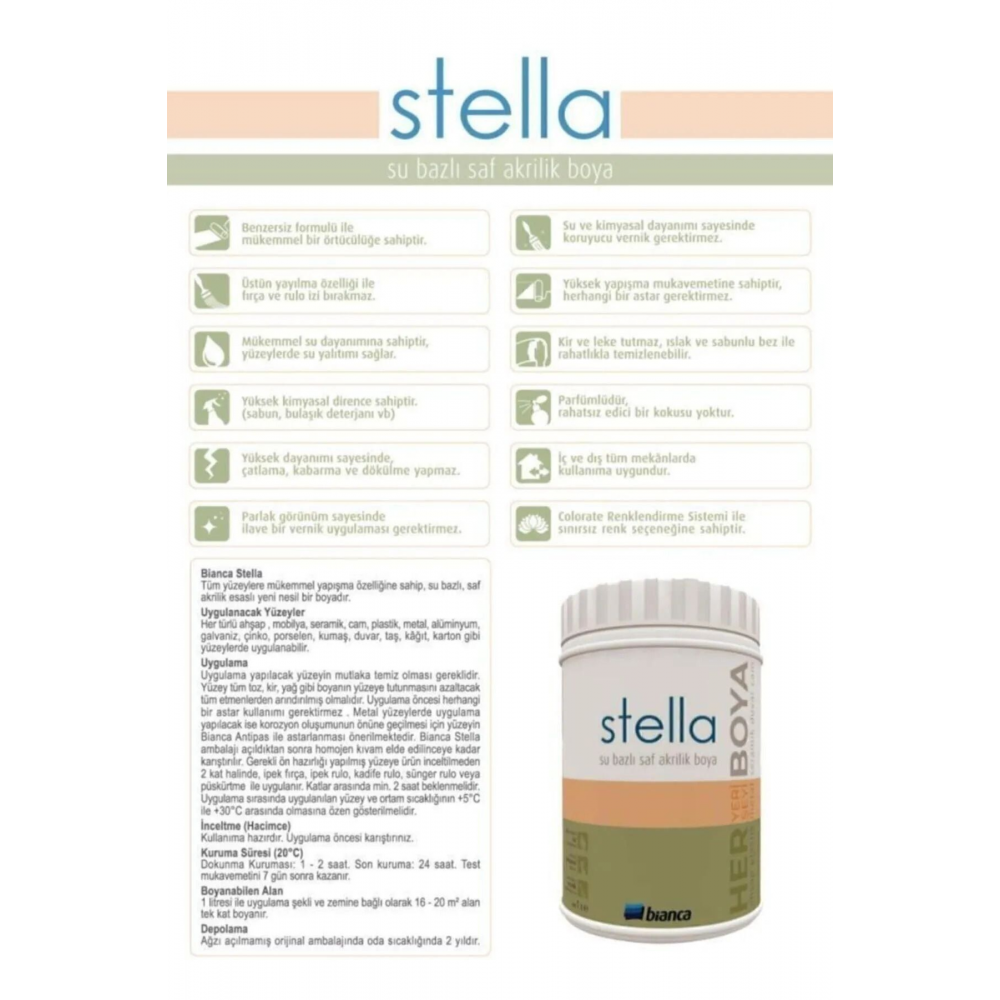 Stella Yeni Nesil Dönüşüm Boyası Beyaz