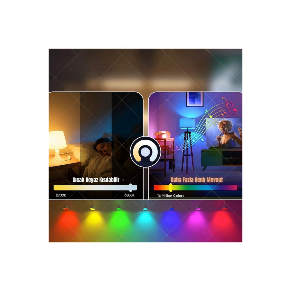 12w Led Ampul Çok Renkli