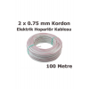 100m Metre 2*0.75mm Kordon Kablo Elektrik Ve Hoparlör Kablosu