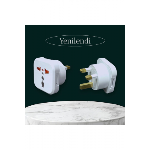 İngiliz Erkek Fişli Seyahat Adaptörü Ingiltere Arabistan Umre Fiş Priz Dönüştürücü