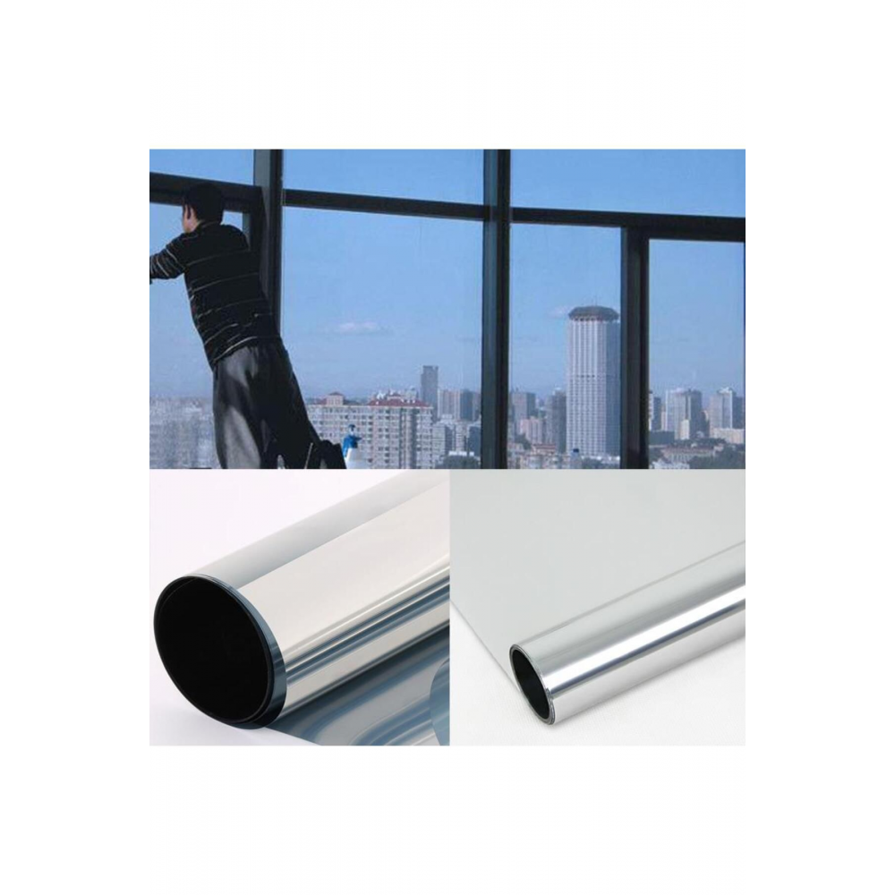 Aynalı Cam Filmi Isı Yalıtım Özellikli Cam Filmi 50 Cm X 3 Metre