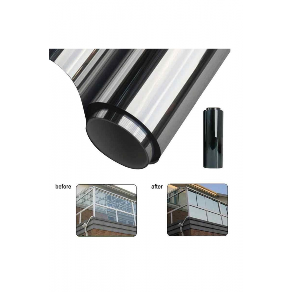 Aynalı Cam Filmi Isı Yalıtım Özellikli Cam Filmi 50 Cm X 3 Metre