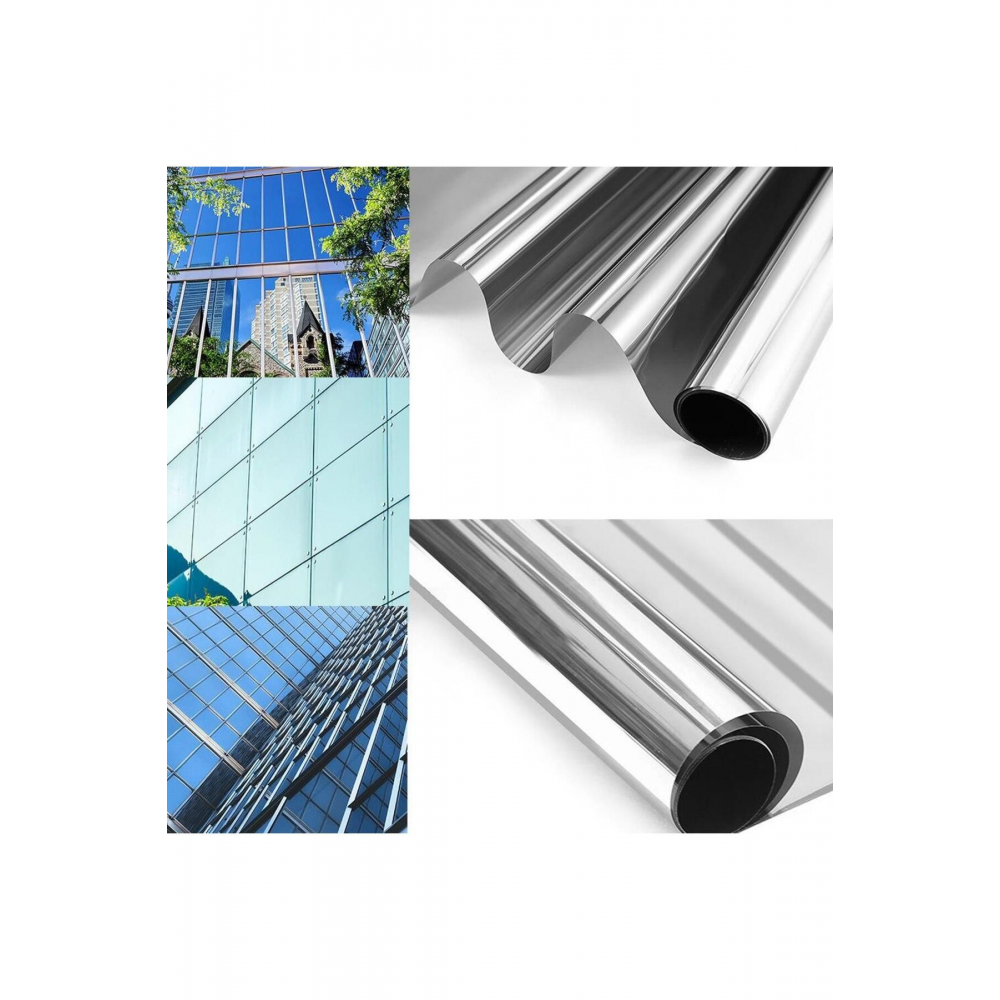 Aynalı Cam Filmi Isı Yalıtım Özellikli Cam Filmi 90 Cm X 2 Metre