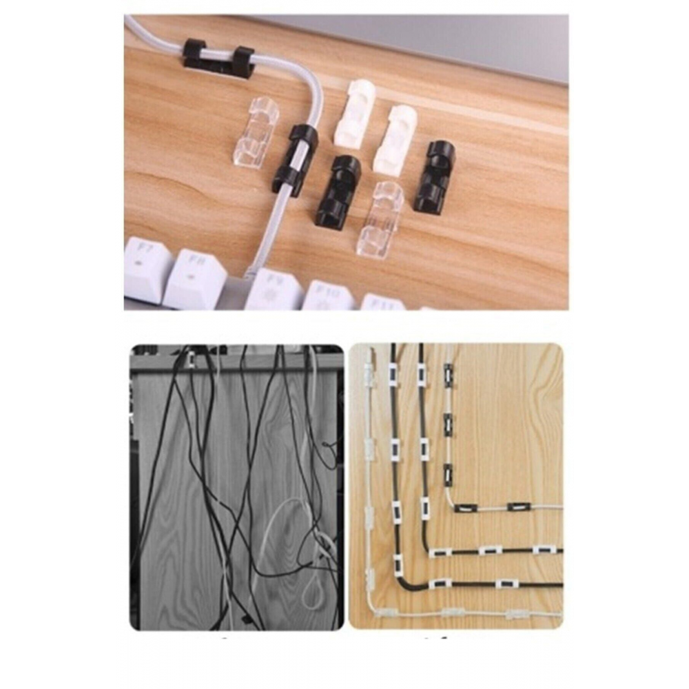 Kablo Sabitleyici Klipsler 20 Adet Kablo Düzenleyici Duvar Fayans Cam Kablo Tutucu Yapışkanlı Klips