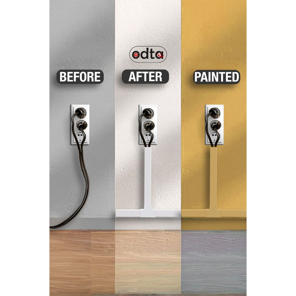 4 Metre Kedinden Yapışkanlı Kablo Kanalı | 4m (10 Adet x 40cm)  Kablo Gizleyici | 25x16mm