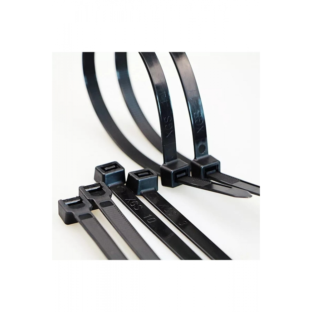 4.8 X 400 Kablo Bağı Plastik Cırt Kelepçe Siyah 100 Adet