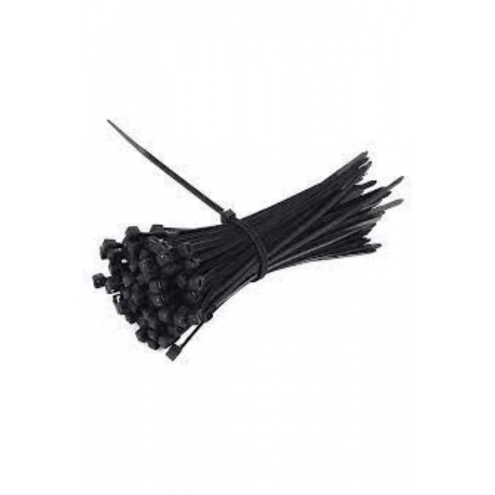 4.8 X 400 Kablo Bağı Plastik Cırt Kelepçe Siyah 100 Adet