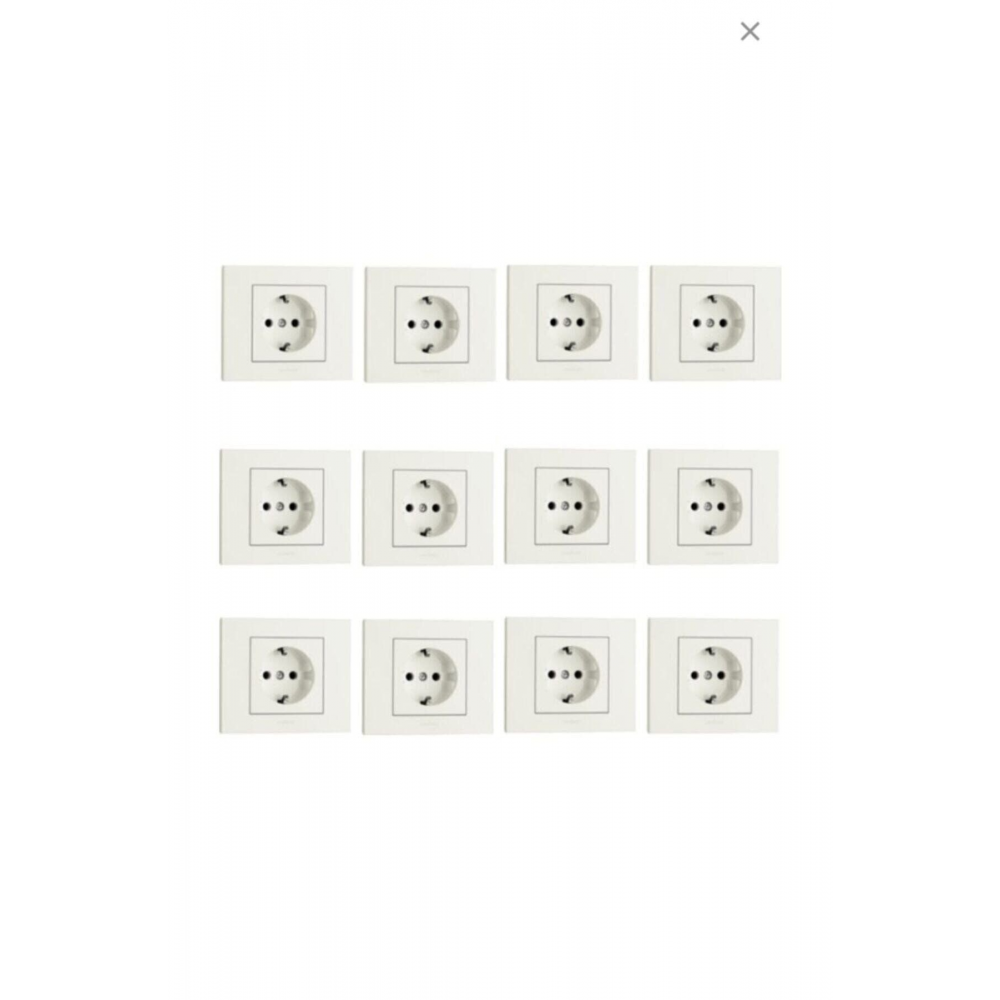 Seldur Grano Beyaz Topraklı Priz Çerçeve 12'li Grano Beyaz Topraklı Priz Çerçeve