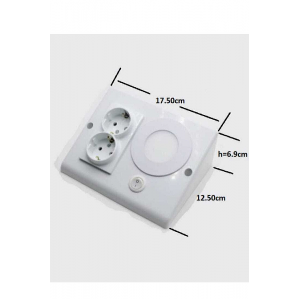 Bizce Led Park Mutfak Dolap Tezgah Altı Aydınlatmave Prizi (BEYAZ IŞIK) 1305-65