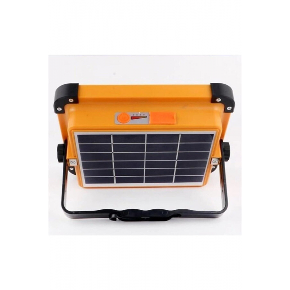 Ct-4698 Güneş Enerjili Solar 200w Watt Led Projektör Taşınabilir Sarı Beyaz Ve Çakar Işık Lamba