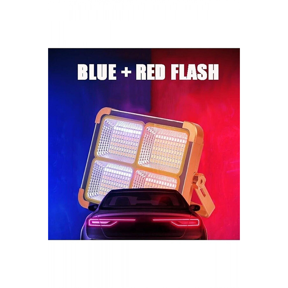 Ct-4698 Güneş Enerjili Solar 200w Watt Led Projektör Taşınabilir Sarı Beyaz Ve Çakar Işık Lamba