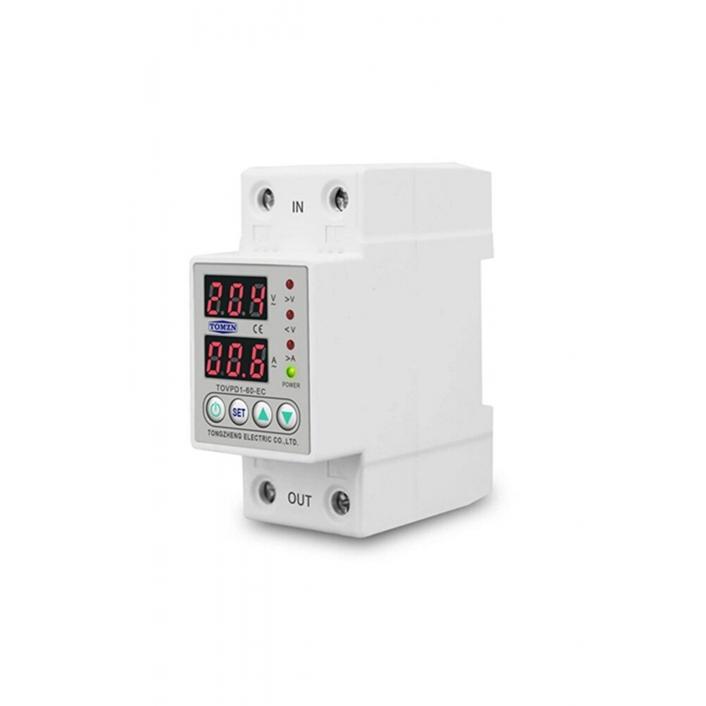 Gerilim Ve Akım Koruma Rölesi Yüksek Alçak Voltaj Akım Koruyucu Röle Monofaz (63A)