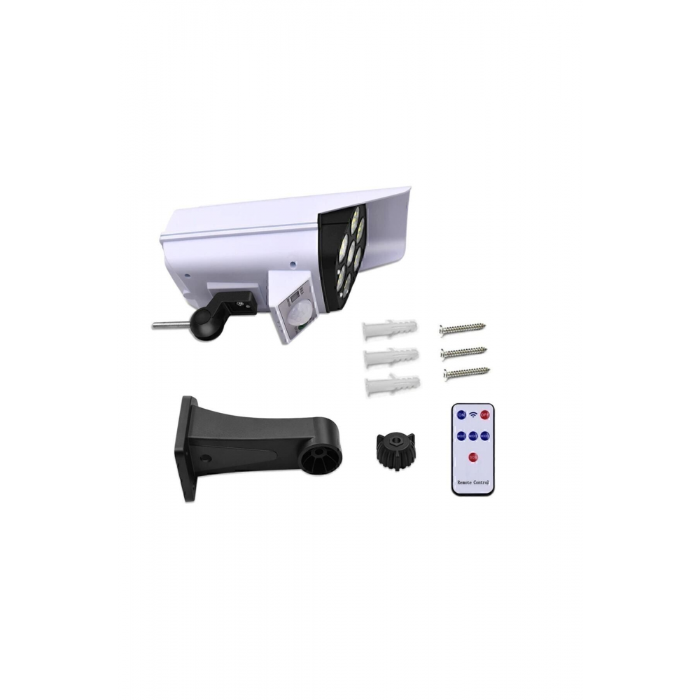 Kamera Görünümlü Hareket Sensörlü Uzaktan Kumandalı Solar Bahçe Lambası Kmr-ld-slr