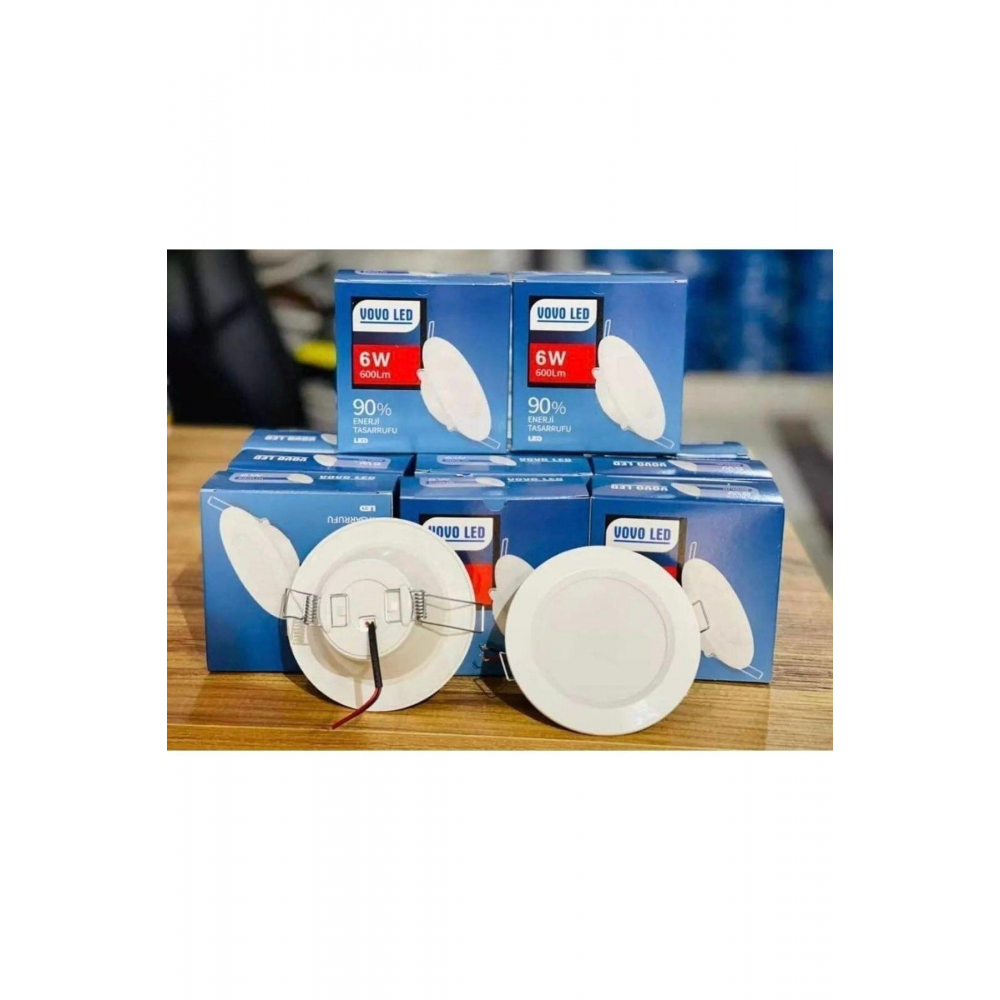 6 Watt 6w Led Spot Lamba Beyaz Kasa Beyaz Işık Tak Çalıştır Model ( Delik Çapı 7 Cm )