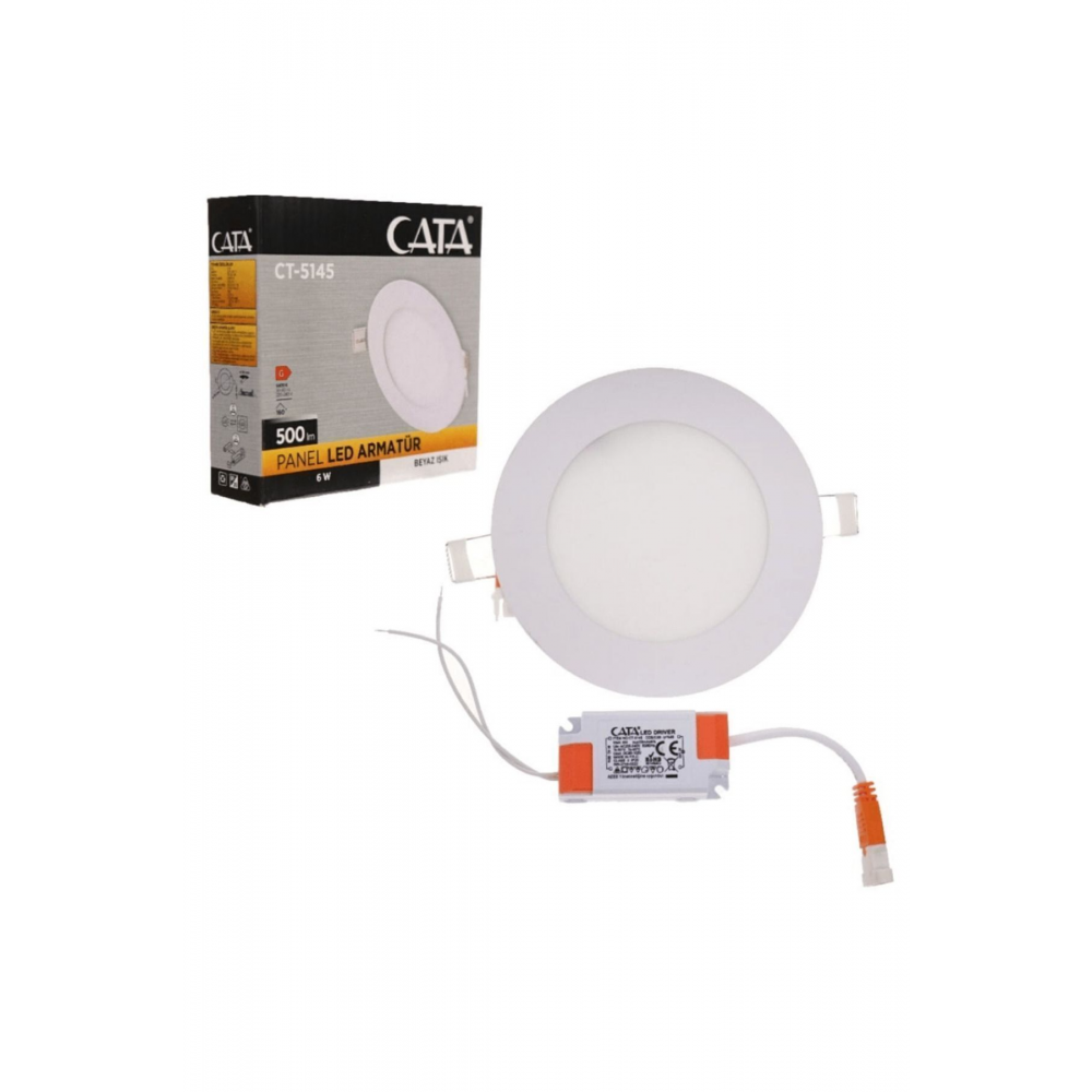 Ct-5145 6w Led Panel Armatür Beyaz Işık(DELİK ÇAPI : 10,5CM)