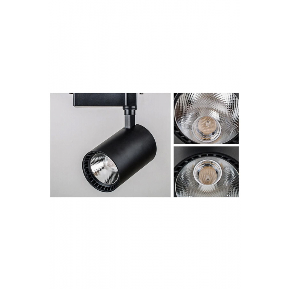 Siyah Kasa Beyaz Işık Set Ray Spot 1 Metre Ray 4'lü